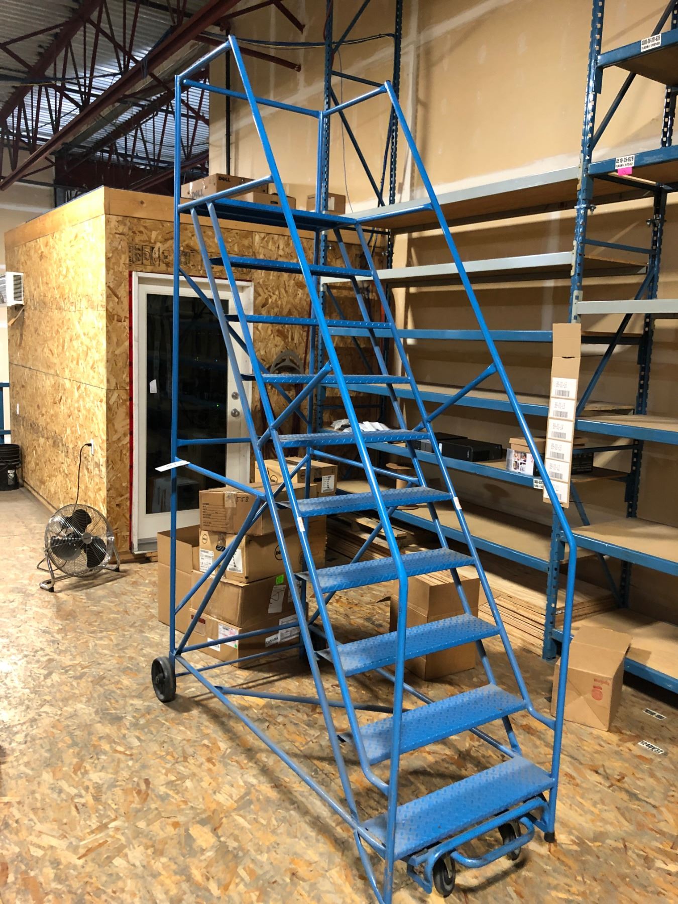 Mobile Stairs For Racking 10 STEP MOBILE WAREHOUSE STAIRS