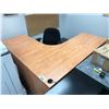 Image 1 : MAPLE L-SHAPED OFFICE DESK WITH OFFICE CHAIR