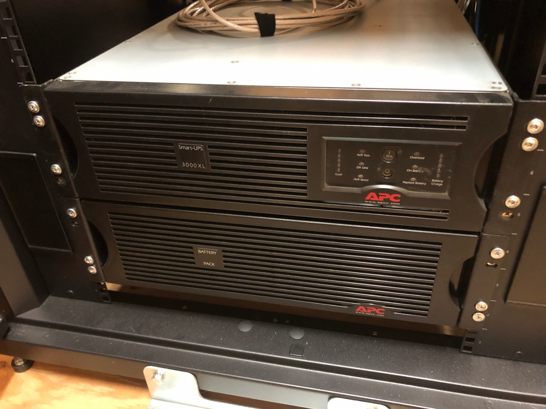 CONTENTS OF SERVER ROOM: APC SERVER RACK, APC SMART-UPS 3000XL, APC ...