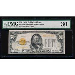 1928 $50 Gold Certificate PMG 30