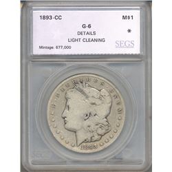 1893-CC $1 Morgan Silver Dollar Coin