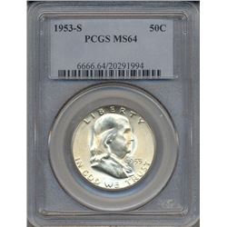 1953-S Franklin Half Dollar Coin PCGS MS64