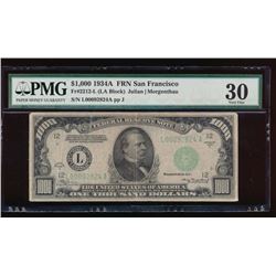 1934A $1000 San Francisco Federal Reserve Note PMG 30