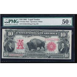 1901 $10 Bison Legal Tender Note PMG 50EPQ