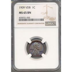 1909 VDB Lincoln Cent NGC MS65BN