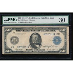 1914 $50 New York Federal Reserve Note PMG 30