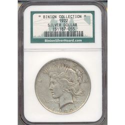 1922 $1 Peace Silver Dollar Coin NGC