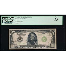 1928 $1000 Chicago Federal Reserve Note PCGS 15