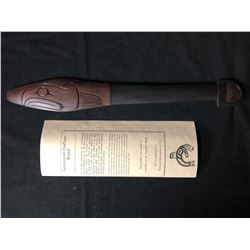 HAND CARVED MINIATURE PADDLE SIGNED BY M BAKER