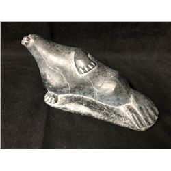 SIGNED AUTHENTIC INUIT STONE CARVING (SEAL)