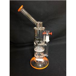 EVOLUTION DOUBLE HONEYBINE 12.5"ORANGE GLASS BONG W/ BOWL
