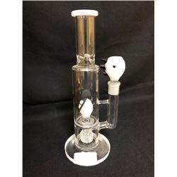EVOLUTION BRIGHT EYE 13" WHITE GLASS BONG W/ BOWL