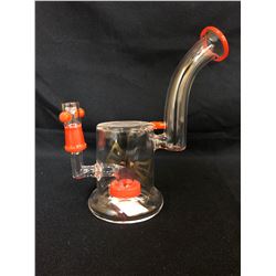 EVOLUTION DIAMOND DUST 8" RED GLASS BONG W/ BOWL