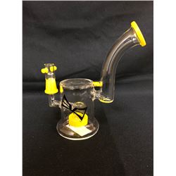 EVOLUTION DIAMOND DUST 8" YELLOW GLASS BONG W/ BOWL