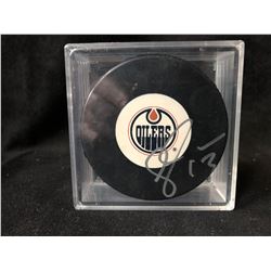 ANDREW COGLIANO SIGNED EDMONTON OILERS HOCKEY PUCK W COA