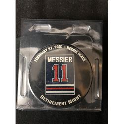 2007 MARK MESSIER EDMONTON OILERS RETIREMENT PUCK