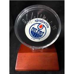 MIKHAIL SHTALENKOV SIGNED EDMONTON OILERS HOCKEY PUCK