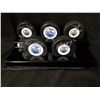 Image 1 : EDMONTON OILERS SIGNED HOCKEY PUCKS WITH CUSTOM DISPLAY (GAI COA)