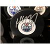 Image 5 : EDMONTON OILERS SIGNED HOCKEY PUCKS WITH CUSTOM DISPLAY (GAI COA)