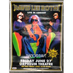 DAVID LEE ROTH CONCERT POSTER (ORPHEUM THEATRE VANCOUVER BC)
