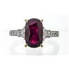 Image 1 : 4.16 ctw Ruby and Diamond Ring - 18KT Two-Tone Gold