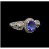 Image 1 : 14KT White Gold 1.04 ctw Tanzanite and Diamond Ring