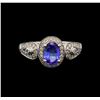 Image 2 : 14KT White Gold 1.04 ctw Tanzanite and Diamond Ring