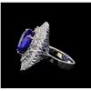 Image 3 : GIA Cert 11.22 ctw Tanzanite and Diamond Ring - 14KT White Gold