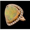 Image 1 : 19.78 ctw Opal and Diamond Ring - 14KT Rose Gold