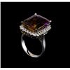 Image 4 : 11.18 ctw Ametrine Quartz and Diamond Ring - 14KT White Gold