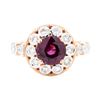 Image 2 : 3.01 ctw Rhodolite Garnet And Diamond Ring - 14KT Rose Gold