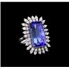 GIA Cert 26.10 ctw Tanzanite and Diamond Ring - 14KT White Gold