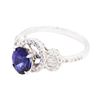 Image 1 : 1.71 ctw Sapphire and Diamond Ring - 18KT White Gold