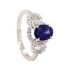 Image 4 : 1.71 ctw Sapphire and Diamond Ring - 18KT White Gold