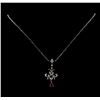 Image 2 : 0.94 ctw Ruby and Diamond Necklace - 18KT Rose Gold