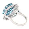 Image 3 : 23.50 ctw Blue Zircon And Diamond Ring - 14KT White Gold