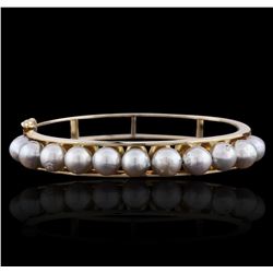 14KT Yellow Gold Pearl Bangle