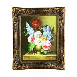 Antique Oil on Canvas Still Life Floral