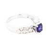 1.36 ctw Sapphire and Diamond Ring - 18KT White Gold