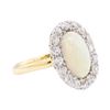 Image 1 : 2.10 ctw Opal And Diamond Ring - Platinum & 18KT Yellow Gold