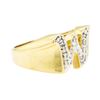 Image 1 : 0.05 ctw Diamond "W" Ring - 14KT Yellow Gold