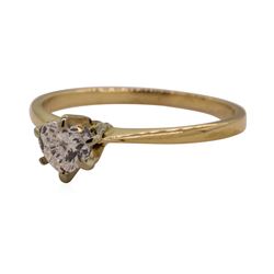 0.40 ctw Heart Shaped Diamond Solitaire Ring - 14KT Yellow Gold