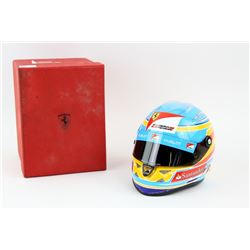 Ferrari - Fernando Alonso 2012 miniature scale replica race helmet, with original Ferrari branded pr