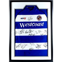 Reading Football Club signed football shirt, framed, 24 x 34 inches..