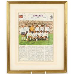 World Cup Football - Mexico 1970 England page signed by the team including Bobby Moore, Bobby Charlt