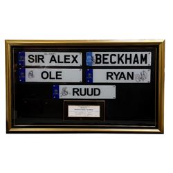 Manchester United, The Attack, Mounted display of five Taxi number plates signed by Manchester Unite