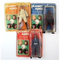 Planet of the Apes - Three Mego Apjac Productions figures in carded blister packs to include Corneli