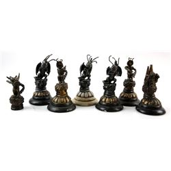 Power Rangers (Television series) - Seven Prop chess pieces from the Superhero TV Series..