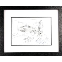 ALIENS (1986) James Cameron hand drawn storyboard sketch in pen of an atmospheric processor from the