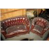 Image 1 : Antique Child's Deep Button Sofa & Chair